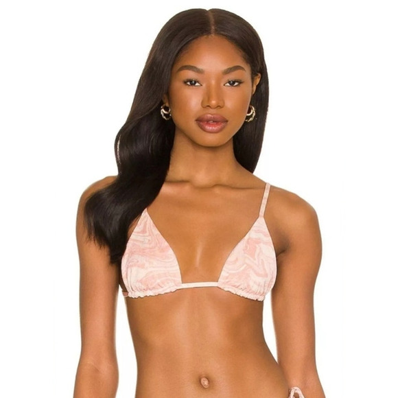 L*Space Brittany Triangle Bikini Top in All Swirled Up Pink/Mauve Size XS NWT - Picture 1 of 5